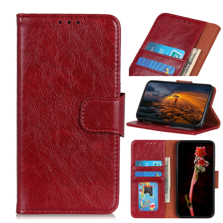 Para Sony Xperia Ace II Hebilla de cobre Nappa Texture Horizontal Flip Funda de cuero con soporte y tragamonedas y billetera (rojo)