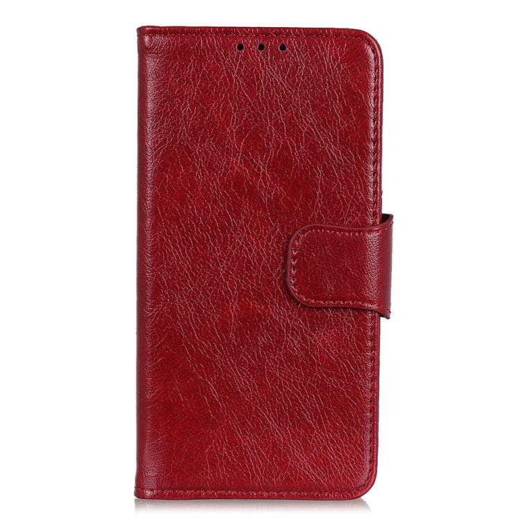 Para Sony Xperia Ace II Hebilla de cobre Nappa Texture Horizontal Flip Funda de cuero con soporte y tragamonedas y billetera (rojo)