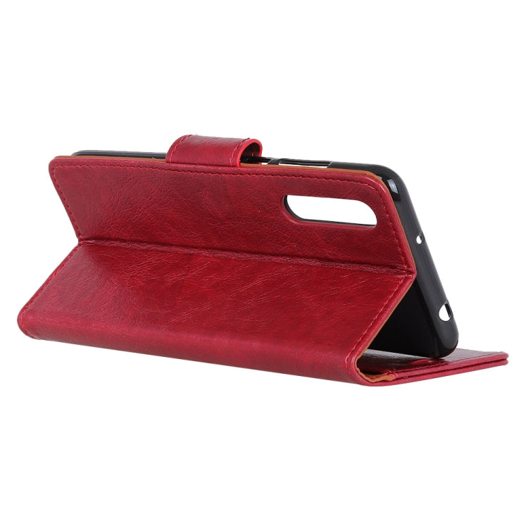 Para Sony Xperia Ace II Hebilla de cobre Nappa Texture Horizontal Flip Funda de cuero con soporte y tragamonedas y billetera (rojo)