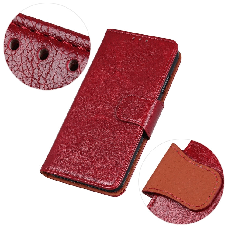 Para Sony Xperia Ace II Hebilla de cobre Nappa Texture Horizontal Flip Funda de cuero con soporte y tragamonedas y billetera (rojo)