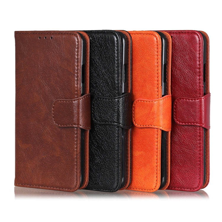 Para Sony Xperia Ace II Hebilla de cobre Nappa Texture Horizontal Flip Funda de cuero con soporte y tragamonedas y billetera (marrón)