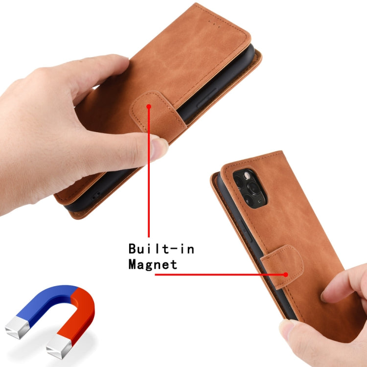 Para Motorola Moto E7 Potencia Color Sólido Siente Siente Hebilla Magnética Horizontal Flip Becerra Textura PU Funda de cuero con soporte y ranuras para tarjetas (Azul)