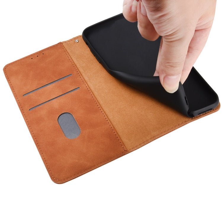 Para Motorola Moto E7 Potencia Color Sólido Siente Siente Hebilla Magnética Horizontal Flip Becerra Textura PU Funda de cuero con soporte y ranuras para tarjetas (Azul)
