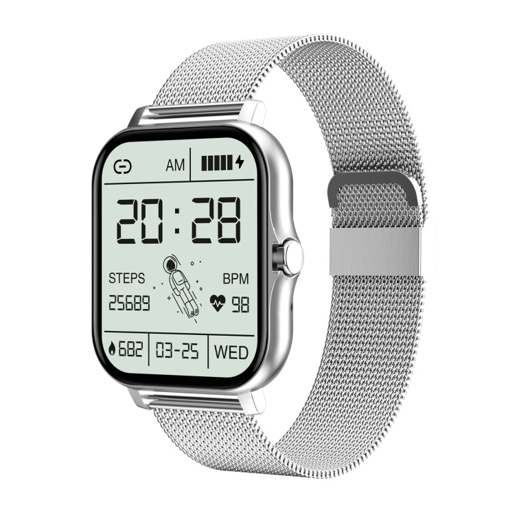 Reloj Inteligente Gt20 1,69 Pulgadas TFT IP67 Control Música Llamada Bluetooth Correa de Acero (Plata)