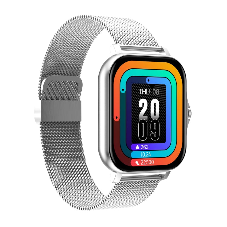 Reloj Inteligente Gt20 1,69 Pulgadas TFT IP67 Control Música Llamada Bluetooth Correa de Acero (Plata)