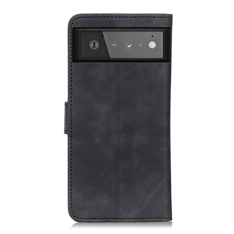 Para Google Pixel 6 Khazneh Retro Texture PU + TPU Funda de cuero Horizontal Flip con soporte y ranuras para tarjetas (Negro)
