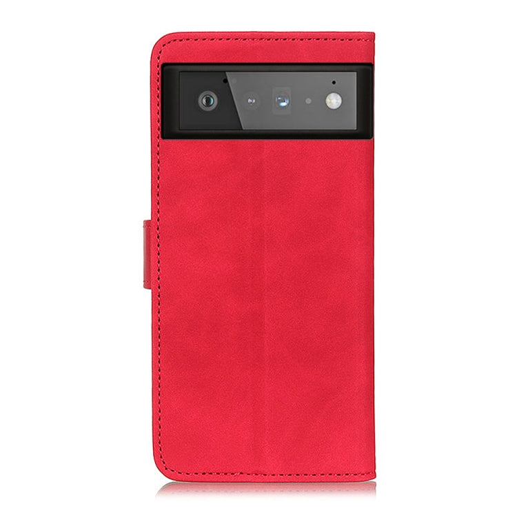 Para Google Pixel 6 Khazneh Retro Texture PU + TPU Funda de cuero de flip horizontal con soporte y ranuras para tarjetas y billetera (rojo)