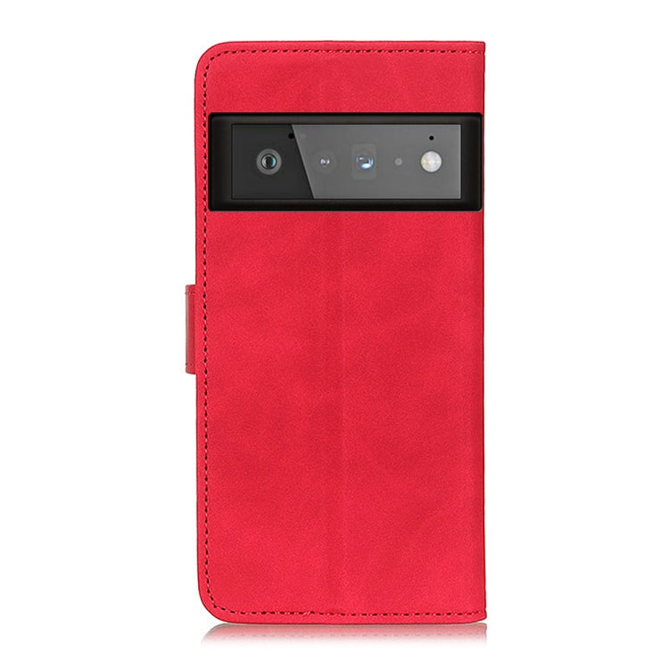 Para Google Pixel 6 Pro Khazneh Retro Texture PU + TPU Funda de cuero Horizontal Flip con soporte y tragamonedas y billetera (rojo)