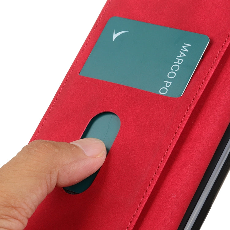 Para Google Pixel 6 Pro Khazneh Retro Texture PU + TPU Funda de cuero Horizontal Flip con soporte y tragamonedas y billetera (rojo)