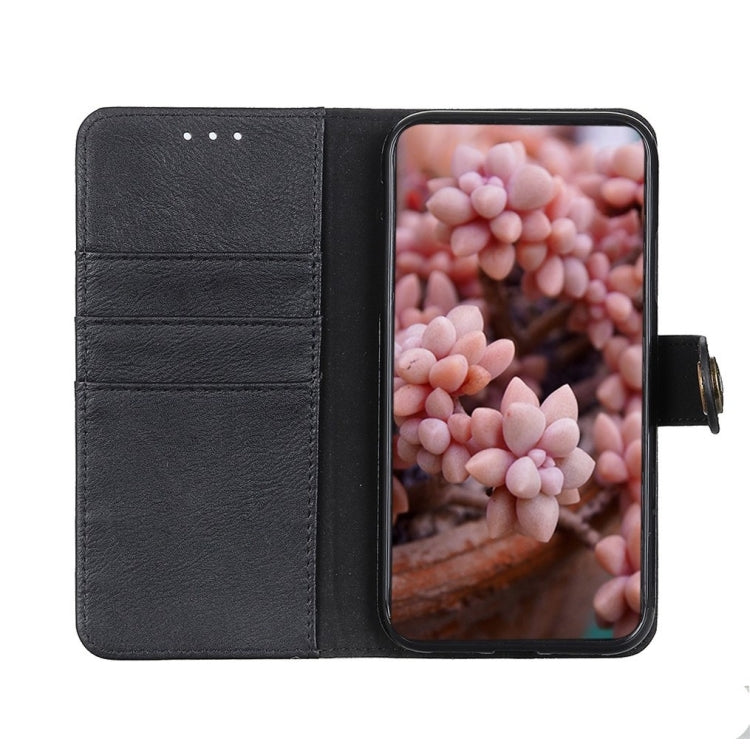 Para Google Pixel 6 Khazneh Cowhide Texture Horizontal Flip Funda de cuero con soporte y tragamonedas y billetera (Negro)