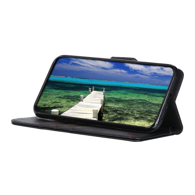 Para Google Pixel 6 Khazneh Cowhide Texture Horizontal Flip Funda de cuero con soporte y tragamonedas y billetera (Negro)