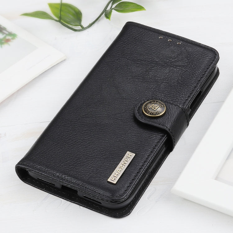 Para Google Pixel 6 Khazneh Cowhide Texture Horizontal Flip Funda de cuero con soporte y tragamonedas y billetera (Negro)