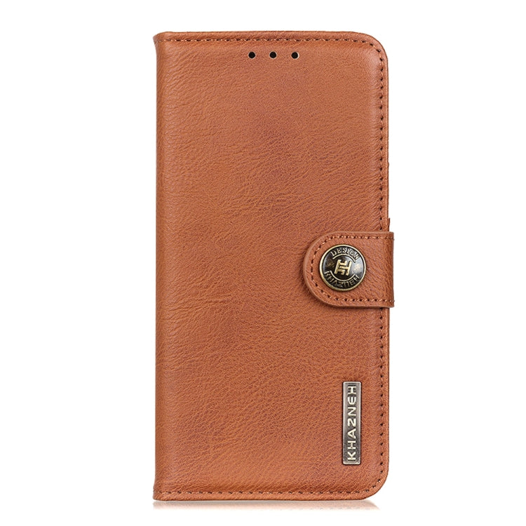 Para Google Pixel 6 Khazneh Cowhide Texture Horizontal Flip Funda de cuero con soporte y tragamonedas y billetera (marrón)