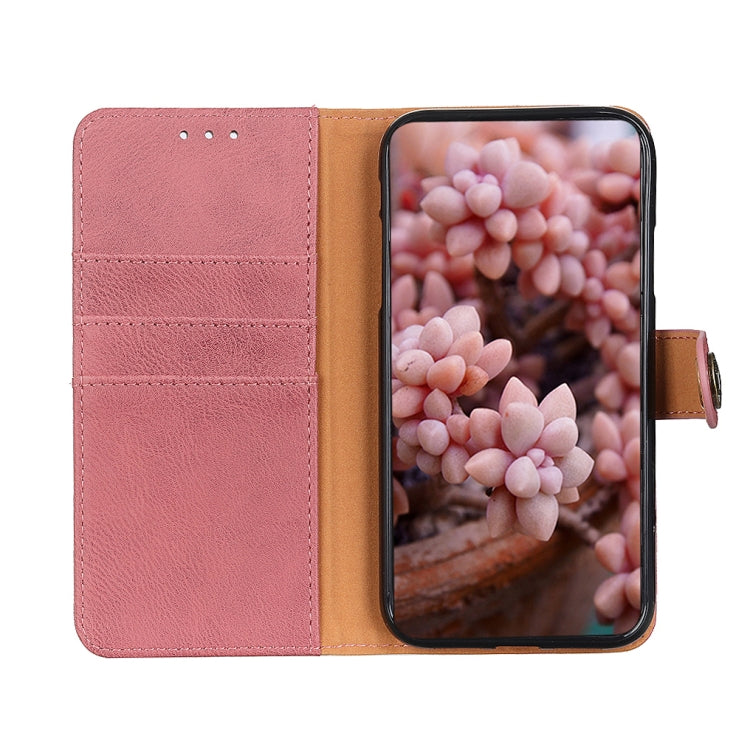 Para Google Pixel 6 Khazneh Cowhide Texture Horizontal Flip Funda de cuero con soporte y tragamonedas y billetera (rosa)