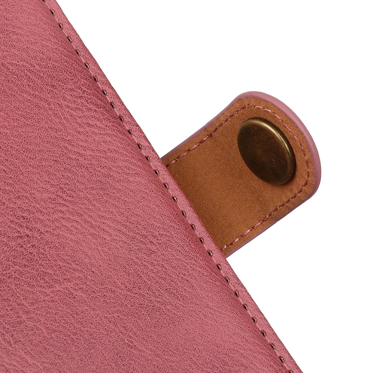 Para Google Pixel 6 Khazneh Cowhide Texture Horizontal Flip Funda de cuero con soporte y tragamonedas y billetera (rosa)