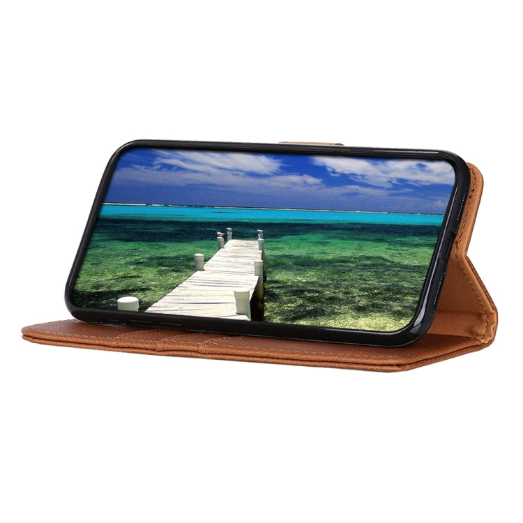 Para Google Pixel 6 Pro Khazneh Cowhide Texture Horizontal Flip Funda de cuero con soporte y tragamonedas y billetera (Marrón)