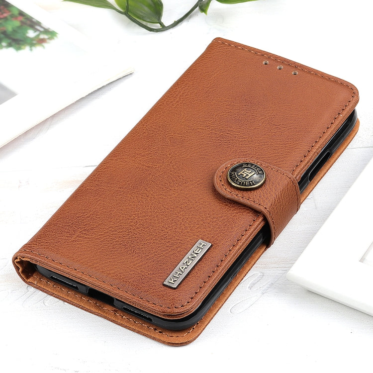 Para Google Pixel 6 Pro Khazneh Cowhide Texture Horizontal Flip Funda de cuero con soporte y tragamonedas y billetera (Marrón)