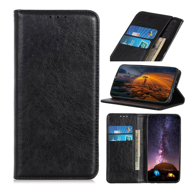 Para Google Pixel 6 Magnético Crazy Horse Texture Horizontal Flip Funda de cuero con soporte y ranuras para tarjetas y billetera (Negro)