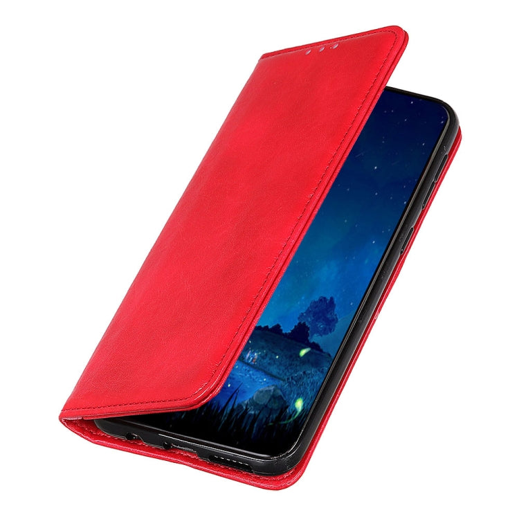 Para Google Pixel 6 Magnetic Crazy Horse Texture Horizontal Flip Funda de cuero con soporte y ranuras para tarjetas y billetera (rojo)