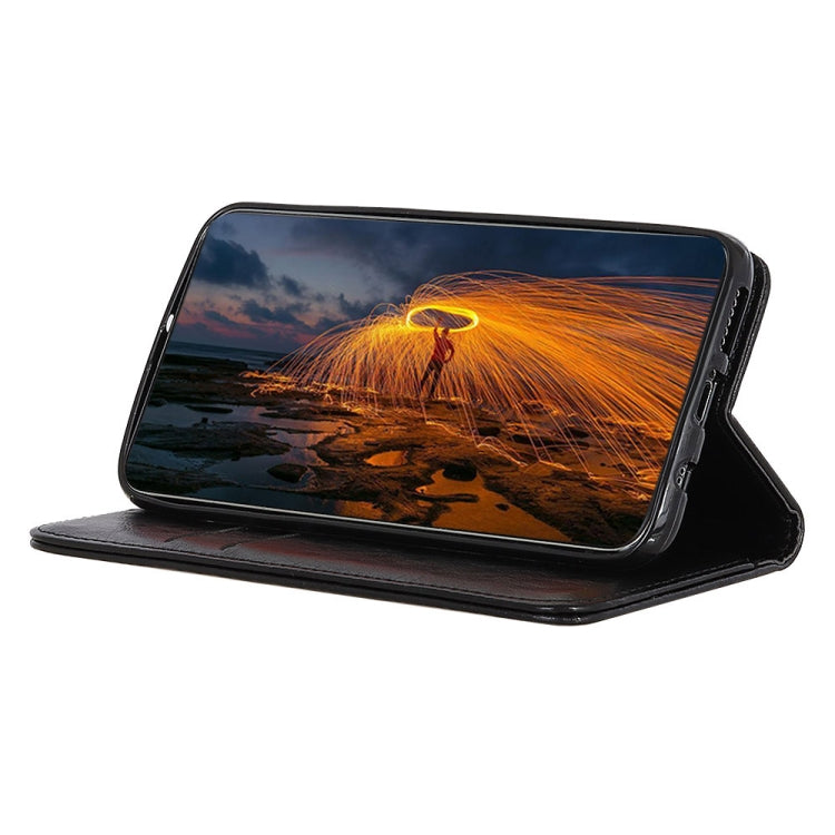 Para Google Pixel 6 Pro Magnetic Crazy Horse Texture Horizontal Flip Funda de cuero con soporte y ranuras para tarjetas y billetera (Negro)