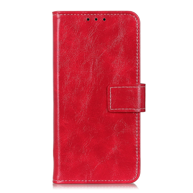 Para Google Pixel 6 Pro Retro Crazy Horse Texture Horizontal Flip Funda de cuero con soporte y ranuras para tarjetas y marco y billetera (rojo)