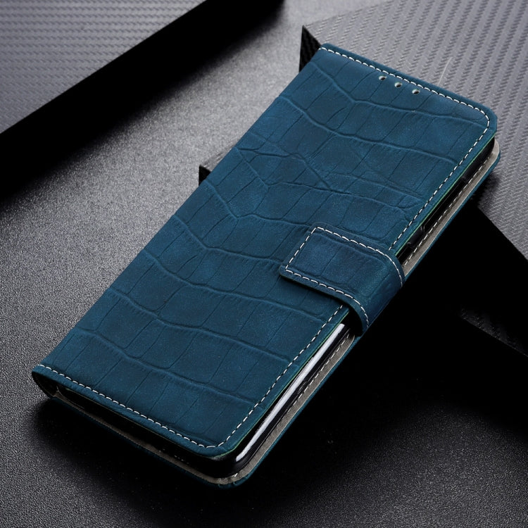 Para Google Pixel 6 Textura de cocodrilo Funda de cuero Horizontal Flip con soporte y ranuras para tarjetas y marco de fotos y billetera (verde oscuro)