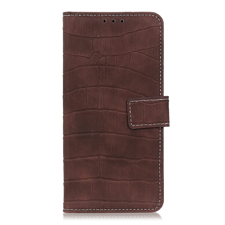 Para Google Pixel 6 Pro CroCodile Texture Horizontal Flip Funda de cuero con soporte y ranuras para tarjetas y marco y billetera (marrón)