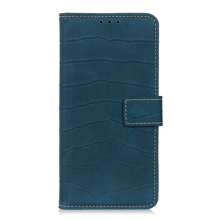 Para Google Pixel 6 Pro CroCodile Texture Horizontal Flip Funda de cuero con soporte y ranuras para tarjetas y marco de fotos y billetera (verde oscuro)