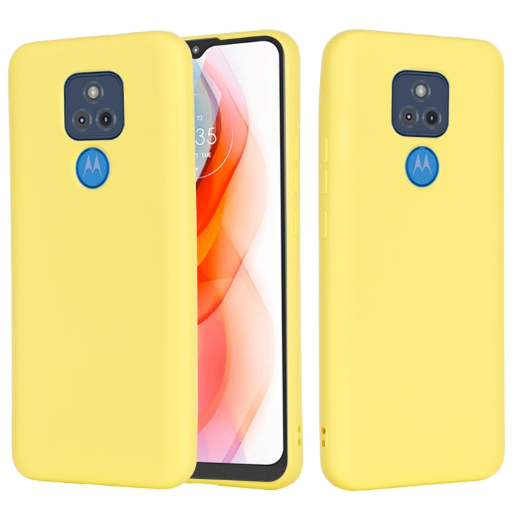 Para Motorola Moto G Play (2021) Caja de cobertura completa de silicona de silicona líquida de color puro (amarillo)