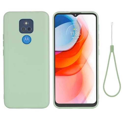 Para MOTOROLA MOTO G PLAY (2021) Caja de cobertura completa de silicona de silicona líquida de color puro (verde)