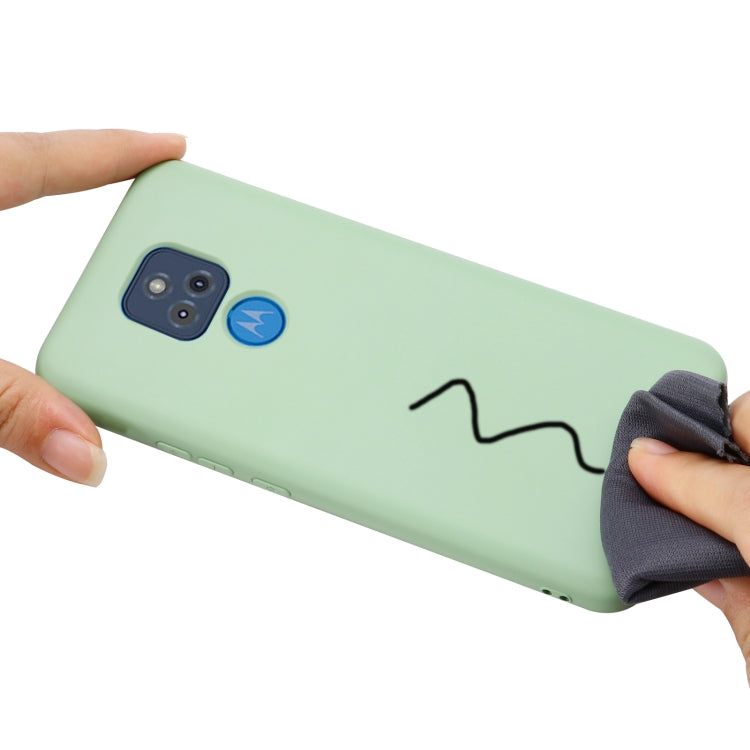 Para MOTOROLA MOTO G PLAY (2021) Caja de cobertura completa de silicona de silicona líquida de color puro (verde)