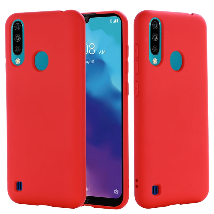 Para ZTE A7 2020 Pure Color Liquid Silicone Funda de cobertura completa a prueba de golpes (rojo)