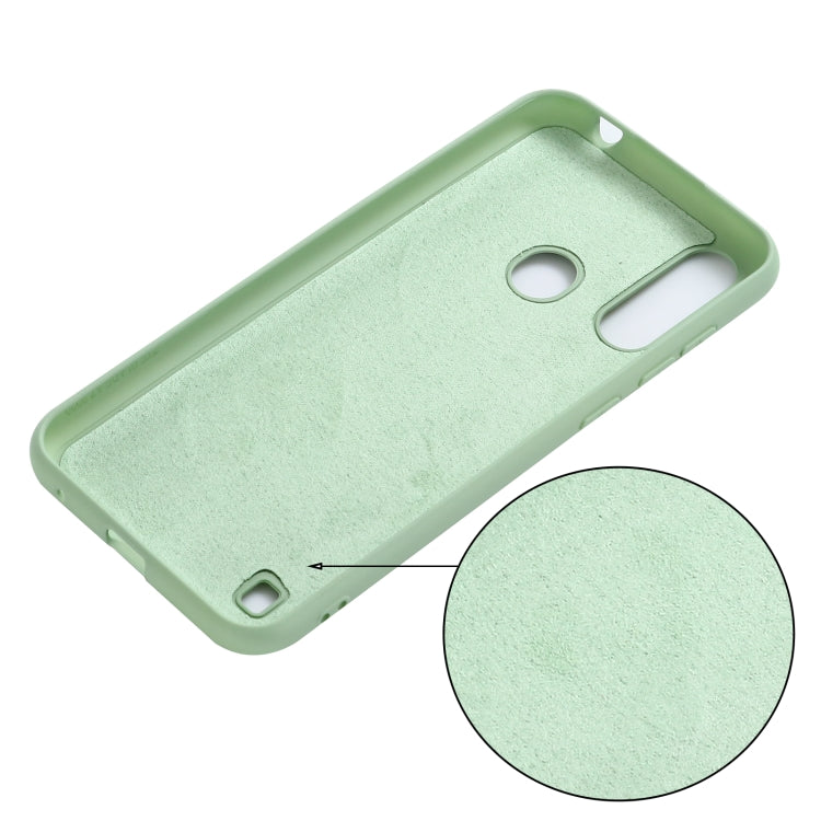 Para ZTE A7 2020 Funda de cobertura completa de silicona líquida de silicona de color puro (verde)