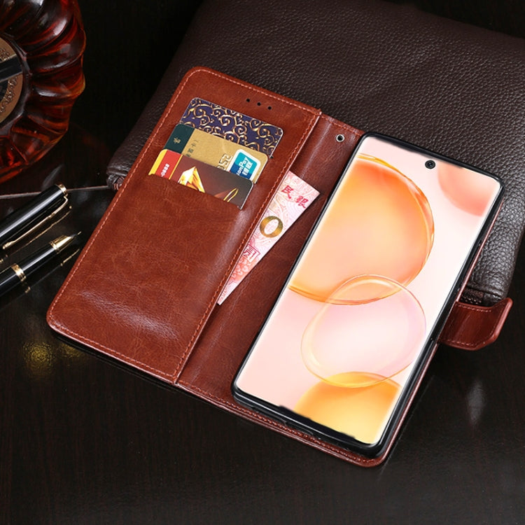 Para honrar 50 Idewei Crazy Horse Texture Horizontal Flip Funda de cuero con soporte y ranuras para tarjetas (Rose Rojo)