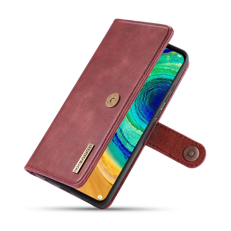 Para Huawei Mate 30 DG.MING Crazy Horse Texture Flip Funda de cuero magnética desmontable con soporte, ranuras para tarjetas y billetera (rojo)