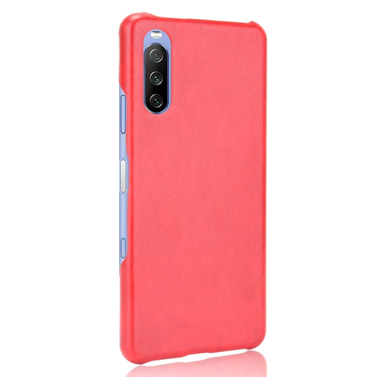 Para Sony Xperia 1 III a prueba de golpes Litchi Texture PC + caso PU (rojo)