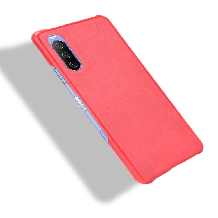 Para Sony Xperia 1 III a prueba de golpes Litchi Texture PC + caso PU (rojo)