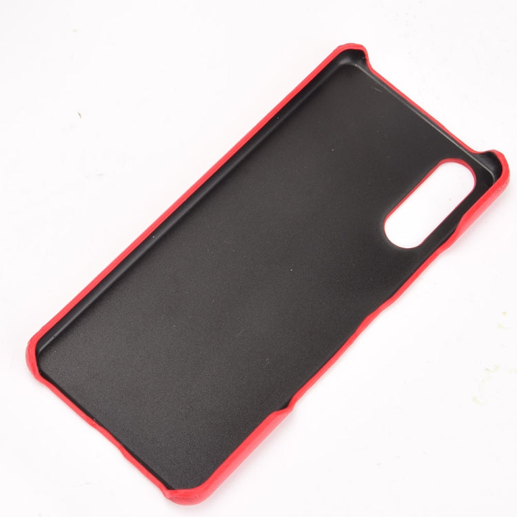 Para Sony Xperia 1 III a prueba de golpes Litchi Texture PC + caso PU (rojo)
