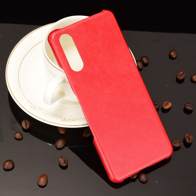 Para Sony Xperia 10 III TRACKI TEXTURE TEXTURE TEXTURE PC + PU CASE (ROJO)