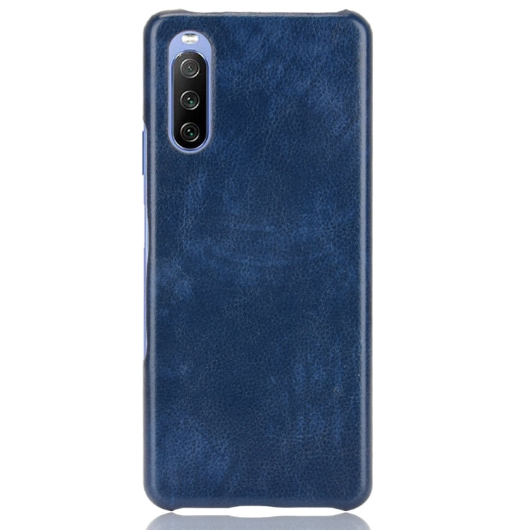 Para Sony Xperia 10 III TRACKI LITCHI Texture PC + Case (Azul)