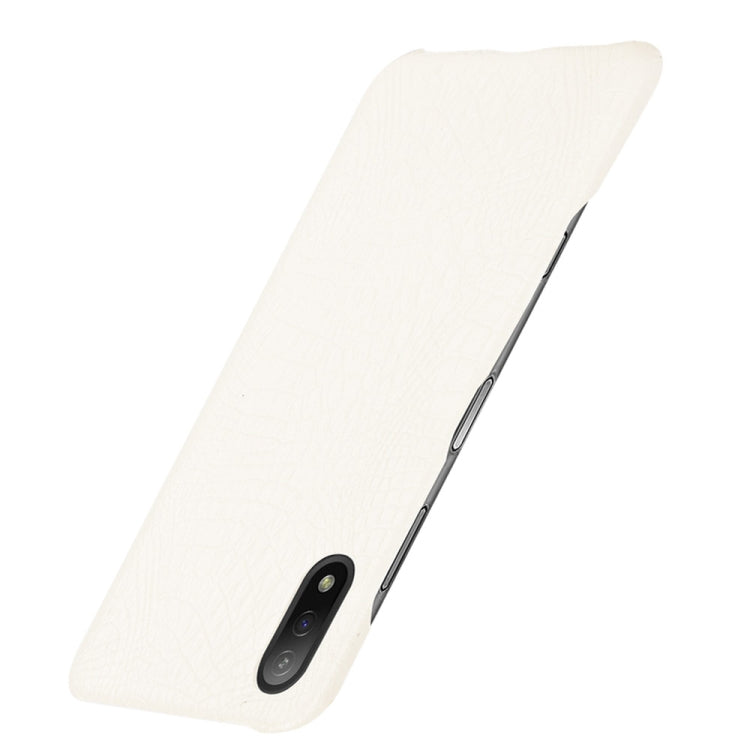 Para Sony Xperia Ace II Textura a prueba de choques de cocodrilo PC + caso PU (blanco)