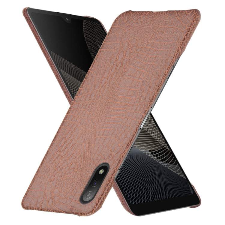 Para Sony Xperia ACE II a prueba de golpes Textura de cocodrilo PC + caso PU (Marrón)