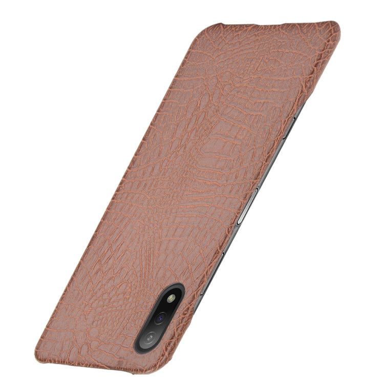 Para Sony Xperia ACE II a prueba de golpes Textura de cocodrilo PC + caso PU (Marrón)
