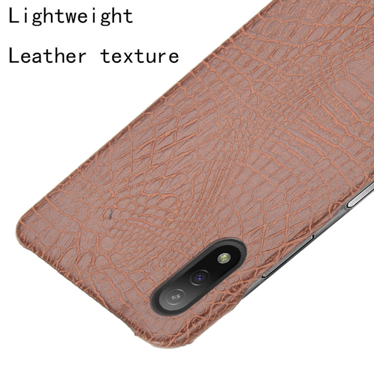 Para Sony Xperia ACE II a prueba de golpes Textura de cocodrilo PC + caso PU (Marrón)