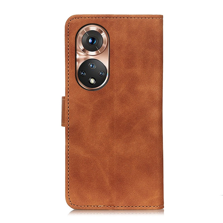 For Honor 50 Khazneh Retro Texture PU + TPU Funda de cuero Horizontal Flip con soporte y tragamonedas y billetera (marrón)