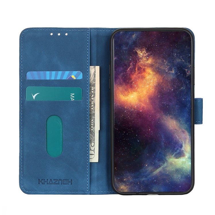 For Honor 50 Pro Khazneh Retro Texture PU + TPU Funda de cuero Horizontal Flip Funda con soporte y ranuras para tarjetas (Azul)