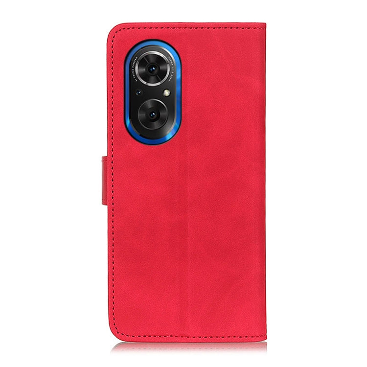 For Honor 50 SE Khazneh Retro Texture PU + TPU Funda de cuero Horizontal Flip Funda con soporte y tragamonedas y billetera (rojo)