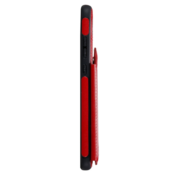 Funda protectora a prueba de golpes con patrón en relieve de árbol de gato Huawei Mate 30 con ranuras para tarjetas y marco de fotos (rojo)