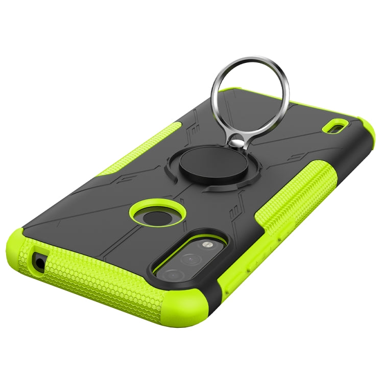 Para Motorola Moto E7 Power Armor Bear Aponsproof PC + TPU Funda protectora con soporte de anillo (verde)
