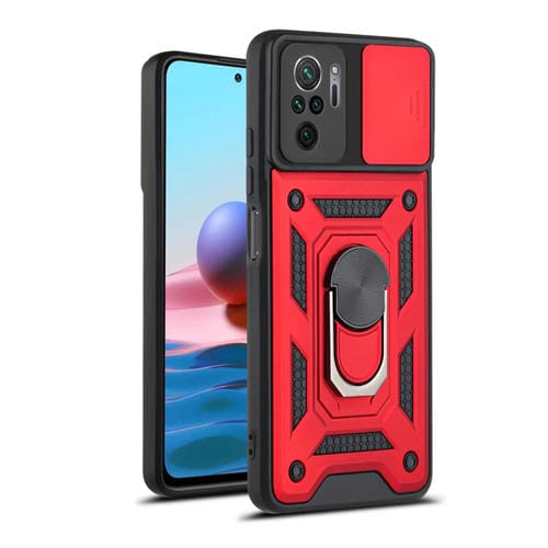 Para Xiaomi Redmi Note 10 Design Design TPU + PC Funda protectora (rojo)